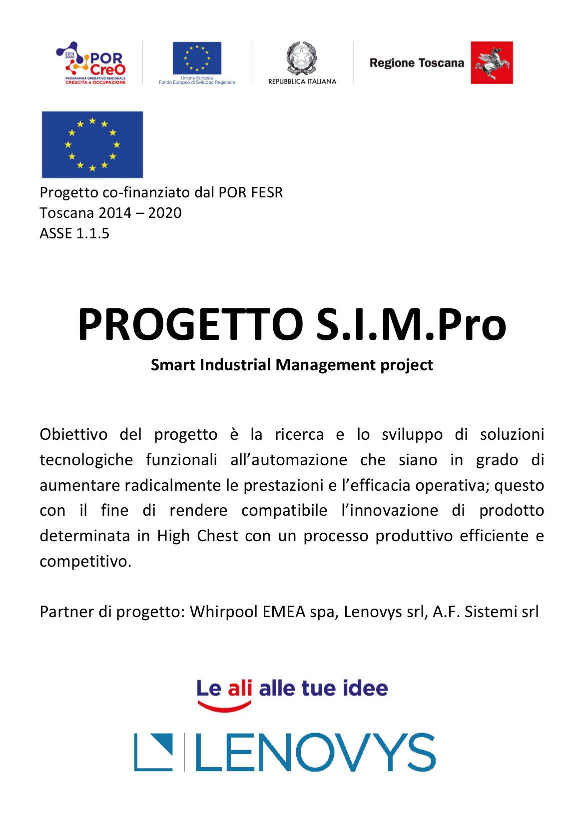 PROGETTO S.I.M.Pro Smart Industrial Management project