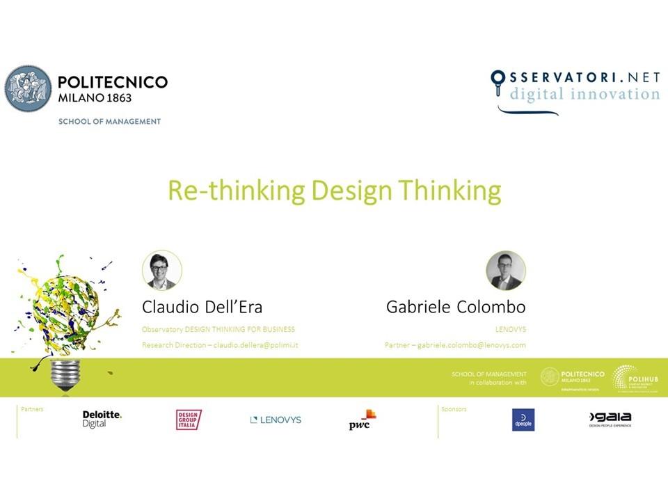 Webinar RE-THINKING DESIGN THINKING: 28 Settembre